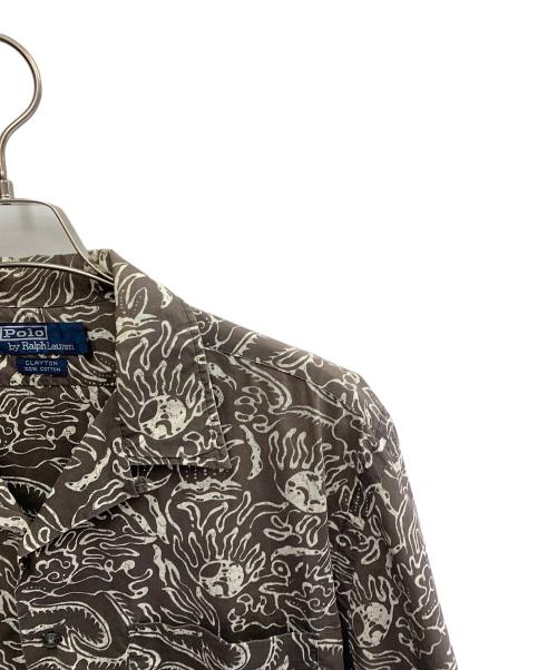 POLO RALPH LAUREN（ポロ・ラルフローレン）POLO RALPH LAUREN (ポロ・ラルフローレン) 半袖シャツ ブラウン×ホワイト サイズ:SIZE Mの古着・服飾アイテム
