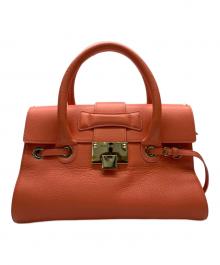 JIMMY CHOO（ジミーチュウ）の古着「JIMMY CHOO　	ロザリー　ハンドバッグ」｜ピンク