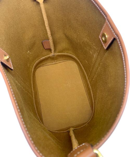 CELINE（セリーヌ）CELINE (セリーヌ) スモールバスケットバッグ ベージュ×ブラウンの古着・服飾アイテム