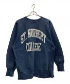 Champion REVERSE WEAVEチャンピオン リバース ウィーブ）の古着「Champion REVERSE WEAVE　90’s 刺繍タグ USA製 ST.NORBERT COLLEGE　スウェット」｜ネイビー