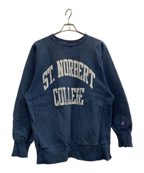 Champion REVERSE WEAVE（チャンピオン リバース ウィーブ）Champion REVERSE WEAVE (チャンピオン リバース ウィーブ) Champion REVERSE WEAVE　90’s 刺繍タグ USA製 ST.NORBERT COLLEGE　スウェット ネイビー サイズ:XLの古着・服飾アイテム