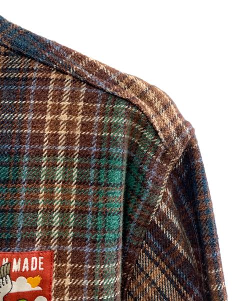 HUMAN MADE（ヒューマンメイド）HUMAN MADE (ヒューマンメイド) 長袖シャツ ブラウン×グリーン サイズ:Mの古着・服飾アイテム