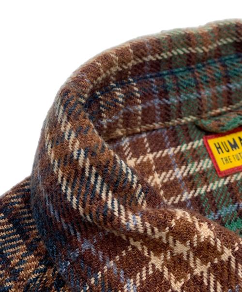 HUMAN MADE（ヒューマンメイド）HUMAN MADE (ヒューマンメイド) 長袖シャツ ブラウン×グリーン サイズ:Mの古着・服飾アイテム