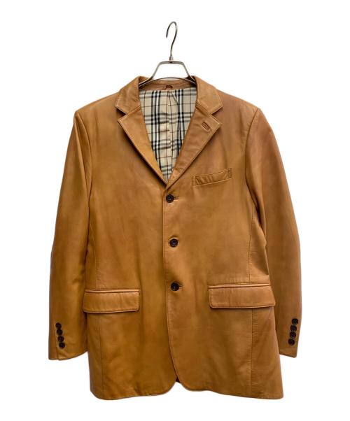 BURBERRY BLACK LABEL（バーバリーブラックレーベル）BURBERRY BLACK LABEL (バーバリーブラックレーベル) ラムレザーテーラードジャケット ブラウン サイズ:Mの古着・服飾アイテム