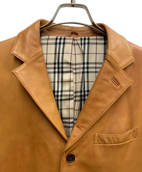 BURBERRY BLACK LABEL（バーバリーブラックレーベル）BURBERRY BLACK LABEL (バーバリーブラックレーベル) ラムレザーテーラードジャケット ブラウン サイズ:Mの古着・服飾アイテム