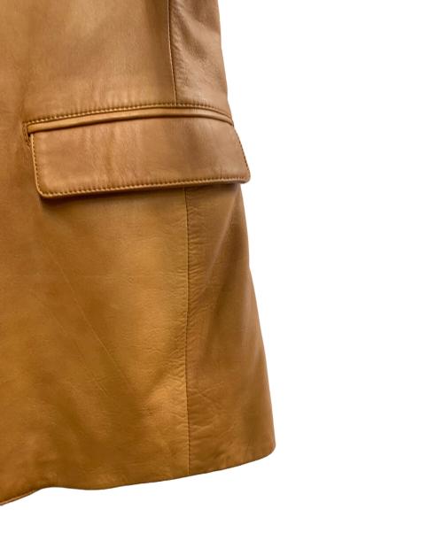 BURBERRY BLACK LABEL（バーバリーブラックレーベル）BURBERRY BLACK LABEL (バーバリーブラックレーベル) ラムレザーテーラードジャケット ブラウン サイズ:Mの古着・服飾アイテム