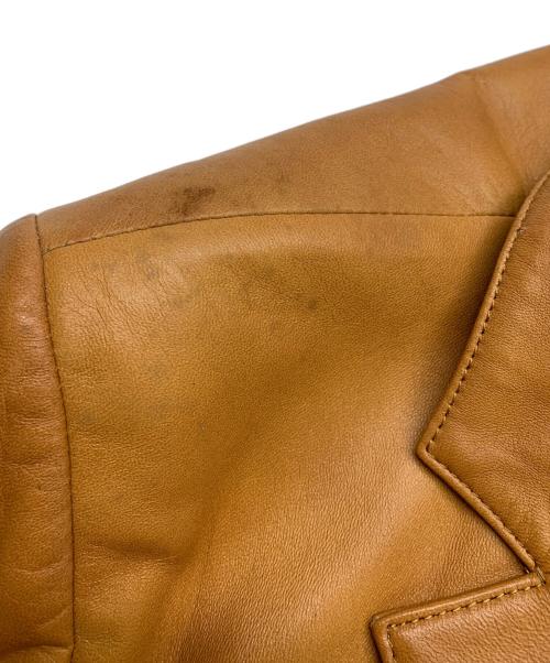 BURBERRY BLACK LABEL（バーバリーブラックレーベル）BURBERRY BLACK LABEL (バーバリーブラックレーベル) ラムレザーテーラードジャケット ブラウン サイズ:Mの古着・服飾アイテム