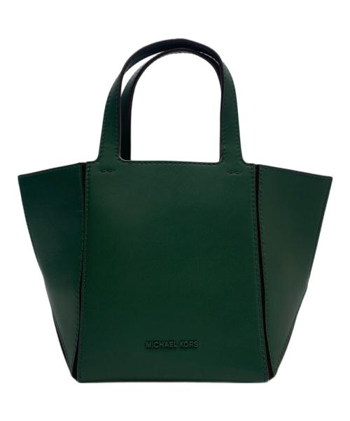 MICHAEL KORS（マイケル・コース）MICHAEL KORS (マイケル・コース) MICHAEL KORS　JORDI　レザートートバッグ グリーンの古着・服飾アイテム