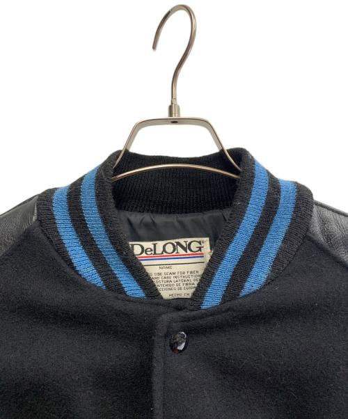 DeLong（デロング）DeLong (デロング) DeLONG　ウール切替レザーブルゾン ブラック サイズ:Lの古着・服飾アイテム