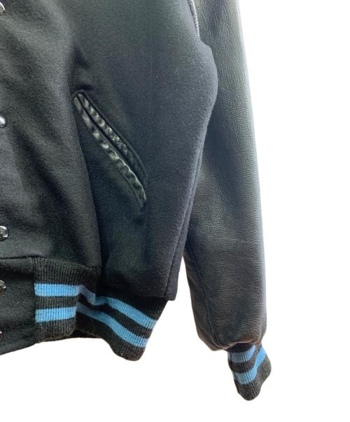 DeLong（デロング）DeLong (デロング) DeLONG　ウール切替レザーブルゾン ブラック サイズ:Lの古着・服飾アイテム