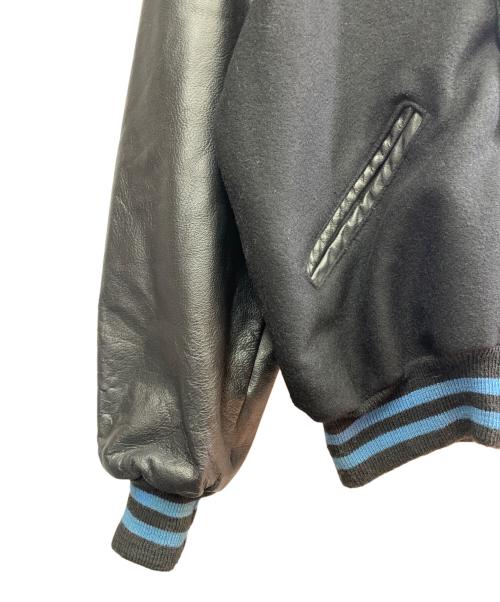 DeLong（デロング）DeLong (デロング) DeLONG　ウール切替レザーブルゾン ブラック サイズ:Lの古着・服飾アイテム