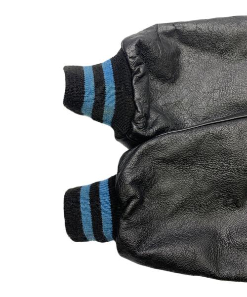 DeLong（デロング）DeLong (デロング) DeLONG　ウール切替レザーブルゾン ブラック サイズ:Lの古着・服飾アイテム