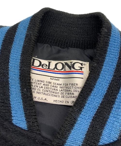 DeLong（デロング）DeLong (デロング) DeLONG　ウール切替レザーブルゾン ブラック サイズ:Lの古着・服飾アイテム
