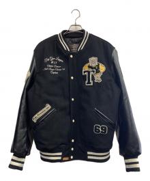 TOP GUN（トップガン）の古着「TOP GUN MA-1 レザーブルゾン」｜ブラック