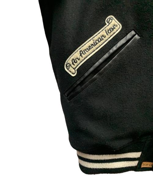 TOP GUN（トップガン）TOP GUN (トップガン) TOP GUN MA-1 レザーブルゾン ブラック サイズ:XLの古着・服飾アイテム