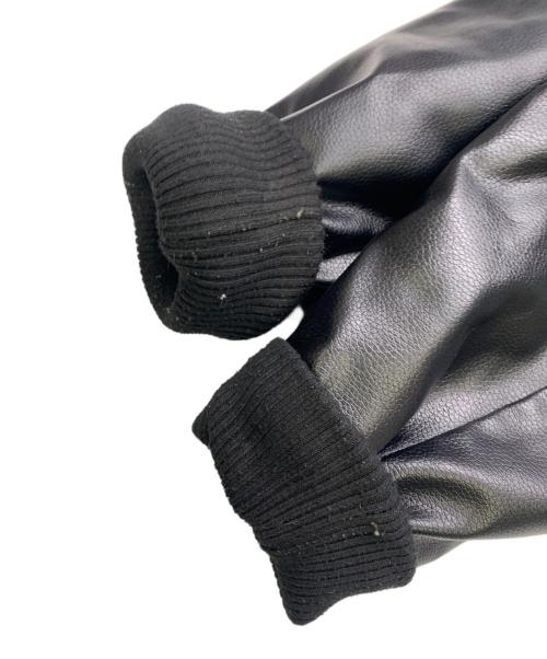 TOP GUN（トップガン）TOP GUN (トップガン) TOP GUN MA-1 レザーブルゾン ブラック サイズ:XLの古着・服飾アイテム