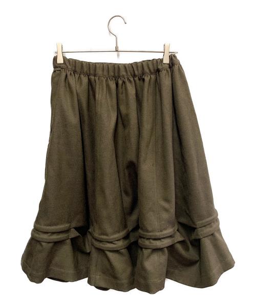 COMME des GARCONS（コムデギャルソン）COMME des GARCONS (コムデギャルソン) COMME des GARCONS　カーキ　ウールミディスカート カーキ サイズ:SIZE XSの古着・服飾アイテム
