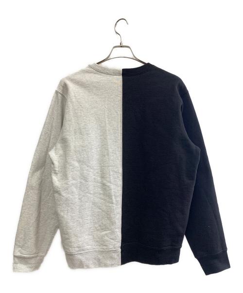 SUPREME（シュプリーム）SUPREME (シュプリーム) Split Crewneck Sweatshirt グレー×ブラック サイズ:Mの古着・服飾アイテム