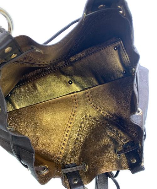 Yves Saint Laurent（イヴサンローラン）Yves Saint Laurent (イヴサンローラン) Yves Saint Laurent　サックダブル トートバッグ ダークブラウンの古着・服飾アイテム