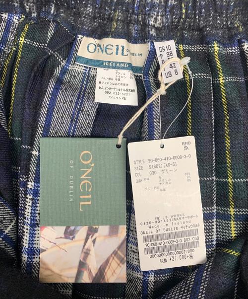 O'NEIL OF DUBLIN（オニールオブダブリン）O'NEIL OF DUBLIN (オニールオブダブリン) O'NEIL OF DUBLIN　キルトスカート グリーン×ネイビー サイズ:Sの古着・服飾アイテム