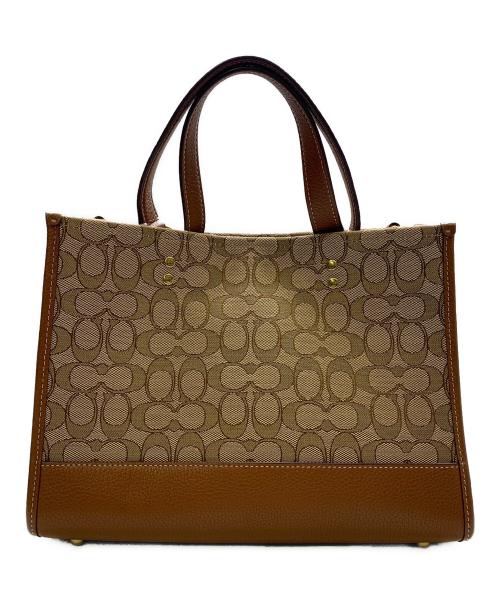 COACH（コーチ）COACH (コーチ) DISNEY (ディズニー) COACH×Disney　シグネチャー　デンプシーキャリーオール　2WAYバッグ ベージュ×ブラウンの古着・服飾アイテム