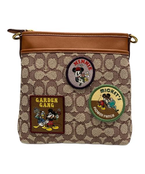 COACH（コーチ）COACH (コーチ) DISNEY (ディズニー) COACH×Disney　シグネチャー　ショルダーバッグ ベージュ×ブラウンの古着・服飾アイテム