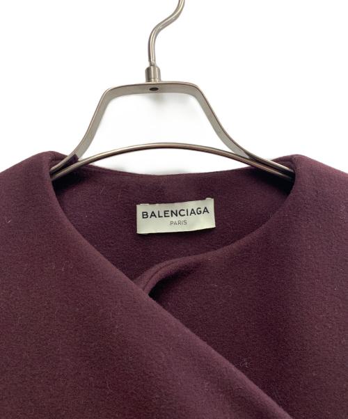 BALENCIAGA（バレンシアガ）BALENCIAGA (バレンシアガ) BALENCIAGA　カシミヤ混コート バーガンディー サイズ:34の古着・服飾アイテム