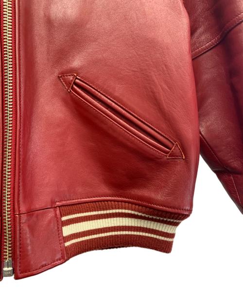 AVIREX（アヴィレックス）AVIREX (アヴィレックス) AVIREX　バーシティジャケット　ラムレザージャケット レッド サイズ:XSの古着・服飾アイテム