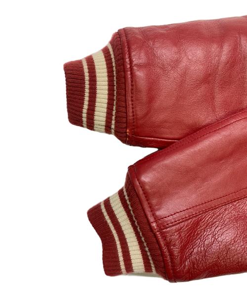 AVIREX（アヴィレックス）AVIREX (アヴィレックス) AVIREX　バーシティジャケット　ラムレザージャケット レッド サイズ:XSの古着・服飾アイテム