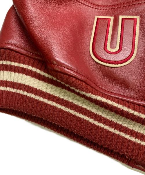 AVIREX（アヴィレックス）AVIREX (アヴィレックス) AVIREX　バーシティジャケット　ラムレザージャケット レッド サイズ:XSの古着・服飾アイテム