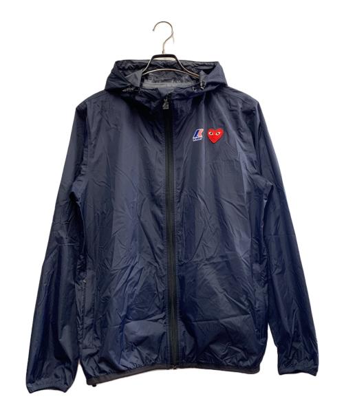 PLAY COMME des GARCONS（プレイコムデギャルソン）PLAY COMME des GARCONS (プレイコムデギャルソン) K-WAY (ケイウェイ) PLAY COMME des GARCONS×K-way　ナイロンジャケット ネイビー サイズ:Lの古着・服飾アイテム