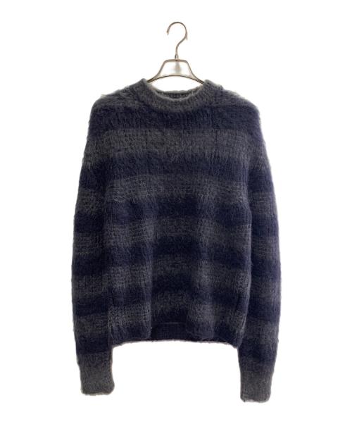JIL SANDER（ジルサンダー）JIL SANDER (ジルサンダー) JIL SANDER　ボーダー　厚手ニット ネイビー×グレー サイズ:46の古着・服飾アイテム