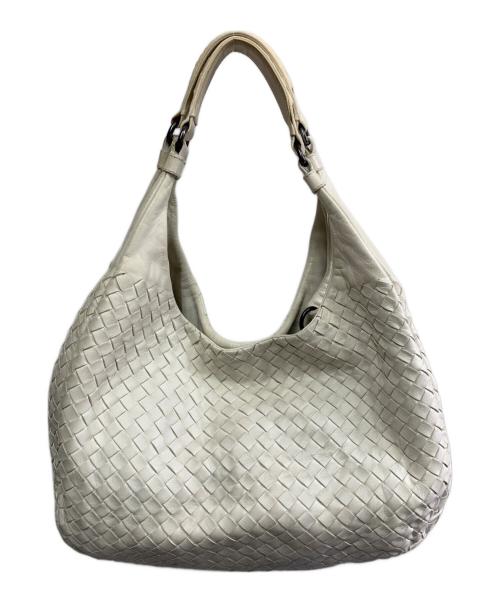 BOTTEGA VENETA（ボッテガベネタ）BOTTEGA VENETA (ボッテガベネタ) BOTTEGA VENETA　イントレチャート　ハンドバッグ ホワイトの古着・服飾アイテム