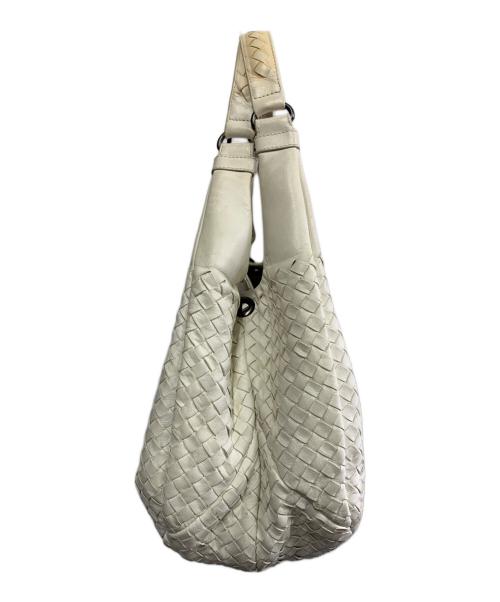 BOTTEGA VENETA（ボッテガベネタ）BOTTEGA VENETA (ボッテガベネタ) BOTTEGA VENETA　イントレチャート　ハンドバッグ ホワイトの古着・服飾アイテム