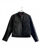 Liugoo Leathersリューグーレザーズ）の古着「ライダースジャケット」｜ブラック