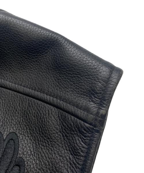 HARLEY-DAVIDSON（ハーレーダビッドソン）HARLEY-DAVIDSON (ハーレーダビッドソン) HARLEY-DAVIDSON　刺繍レザーベスト ブラック サイズ:Lの古着・服飾アイテム