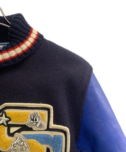 WAREHOUSE（ウエアハウス）WAREHOUSE (ウエアハウス) RUGGED FACTORY (ラギッドファクトリー) WAREHOUSE×RUGGED FACTORY　bodies sporting goods　スタジャン ブルー×ネイビー サイズ:40の古着・服飾アイテム