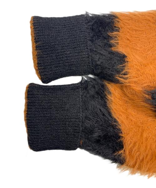 NUMBER (N)INE（ナンバーナイン）NUMBER (N)INE (ナンバーナイン) NUMBER (N)INE　ボーダー　フェザーファーヤーンニット　 ブラック×オレンジ サイズ:2の古着・服飾アイテム