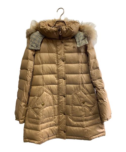 BURBERRY BLUE LABEL（バーバリー ブルー レーベル）BURBERRY BLUE LABEL (バーバリーロンドンブルーレーベル) BURBERRY BLUE LABEL　ダウンコート ベージュ サイズ:38の古着・服飾アイテム