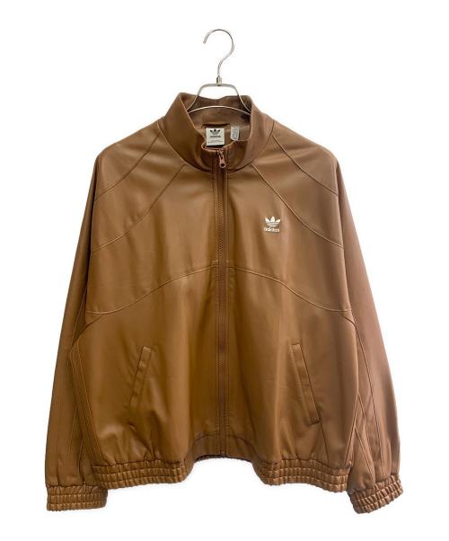 adidas Originals（アディダスオリジナル）adidas Originals (アディダスオリジナル) adidas originals　フェイクレザージャケット ブラウン サイズ:2XLの古着・服飾アイテム