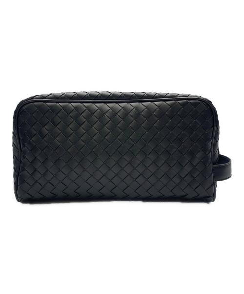 BOTTEGA VENETA（ボッテガベネタ）BOTTEGA VENETA (ボッテガベネタ) BOTTEGA VENETA　	イントレチャート　クラッチバッグ ブラックの古着・服飾アイテム