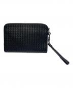 BOTTEGA VENETAボッテガベネタ）の古着「BOTTEGA VENETA　コンパクトイントレチャート　クラッチバッグ」｜ブラック