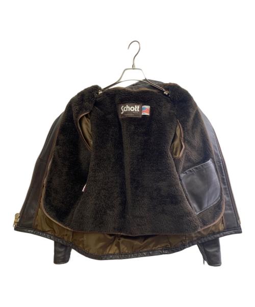 Schott（ショット）Schott (ショット) Schott ライナー付シングルライダースジャケット ダークブラウン サイズ:34の古着・服飾アイテム