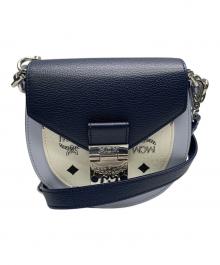 MCM（エムシーエム）の古着「MCM　パトリシア 2WAY　ショルダーバッグ」｜ホワイト×ブルー