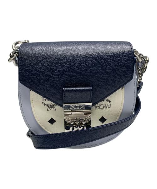 MCM（エムシーエム）MCM (エムシーエム) MCM　パトリシア 2WAY　ショルダーバッグ ホワイト×ブルーの古着・服飾アイテム
