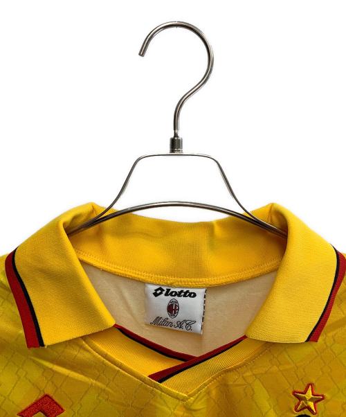 LOTTO（ロット）LOTTO (ロット) MILAN A.C. LOTTO　MILAN A.C.　1995-96 Third　90’sゲームシャツ イエロー サイズ:Lの古着・服飾アイテム