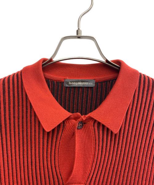 ISSEY MIYAKE（イッセイミヤケ）ISSEY MIYAKE (イッセイミヤケ) ISSEY MIYAKE　80'sリブニットポロシャツ　筆タグ レッド サイズ:SIZE Fの古着・服飾アイテム