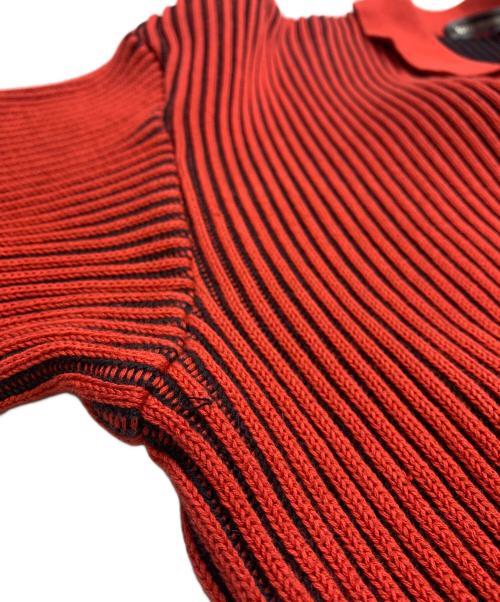 ISSEY MIYAKE（イッセイミヤケ）ISSEY MIYAKE (イッセイミヤケ) ISSEY MIYAKE　80'sリブニットポロシャツ　筆タグ レッド サイズ:SIZE Fの古着・服飾アイテム