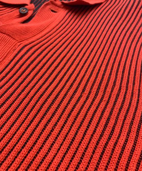 ISSEY MIYAKE（イッセイミヤケ）ISSEY MIYAKE (イッセイミヤケ) ISSEY MIYAKE　80'sリブニットポロシャツ　筆タグ レッド サイズ:SIZE Fの古着・服飾アイテム