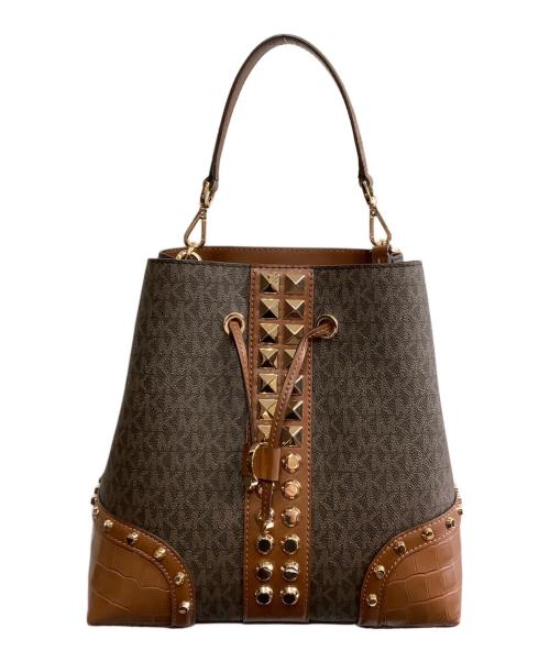 MICHAEL KORS（マイケル・コース）MICHAEL KORS (マイケル・コース) MICHAEL KORS　スタッズ2WAYバッグ ブラウンの古着・服飾アイテム